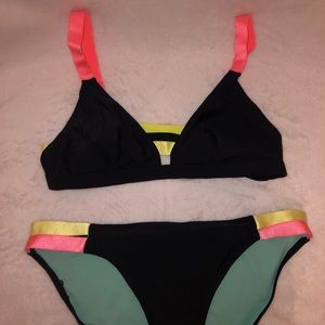 Neon Strap Bikini Set